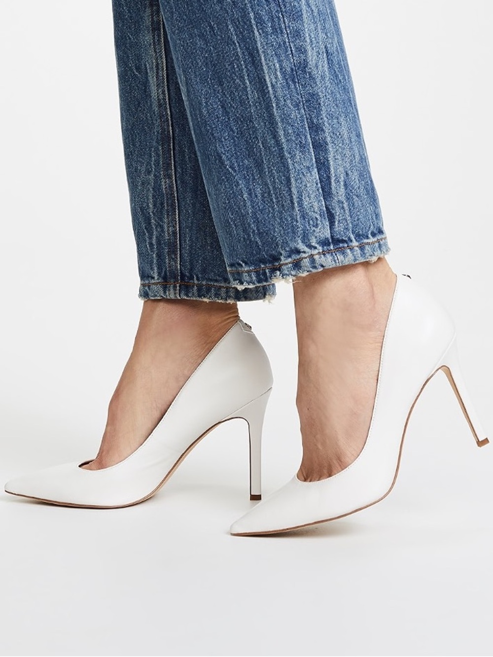 Sam Edelman White Pointed-Toe Stiletto Pumps - Bright White